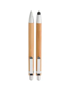 Bambusowy zestaw piśmienniczy, długopis touch pen i ołówek mechaniczny-V1803 2