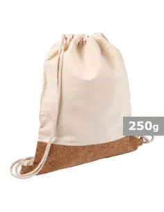 Bawełniany worek ze sznurkiem z korkowym elementem-V0577