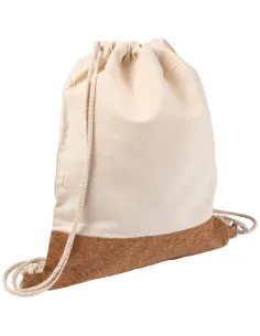 Bawełniany worek ze sznurkiem z korkowym elementem-V0577 2