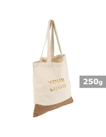 Torba bawełniana na zakupy z korkowym elementem-V0578