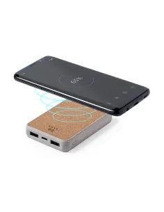 Bezprzewodowy power bank 5000 mAh ze słomy pszenicznej, ładowarka bezprzewodowa 5W-V0147