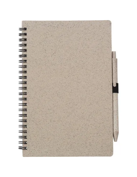 Notatnik ok. A5 ze słomy pszenicznej z długopisem-V0238