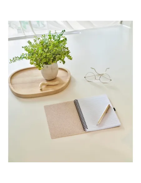 Notatnik ok. A5 ze słomy pszenicznej z długopisem-V0238