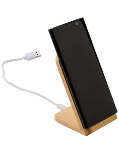 Bambusowa ładowarka bezprzewodowa 5W, stojak na telefon-V0186