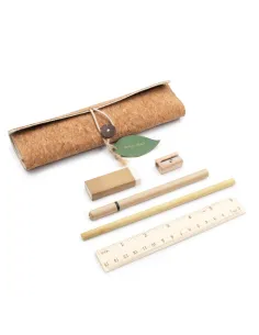 Zestaw szkolny, piórnik, ołówek, długopis, linijka, gumka i temperówka | Clark-V7248