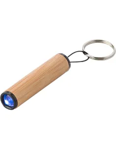 Bambusowy brelok do kluczy, lampka LED-V4896