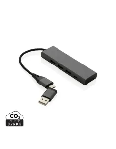 Hub USB 2.0 z USB C, aluminium z recyklingu-P308.68