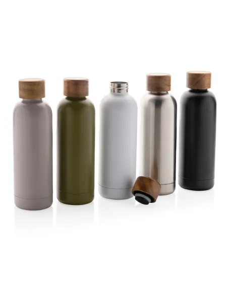 Butelka termiczna 500 ml Wood, stal nierdzewna z recyklingu-P435.53