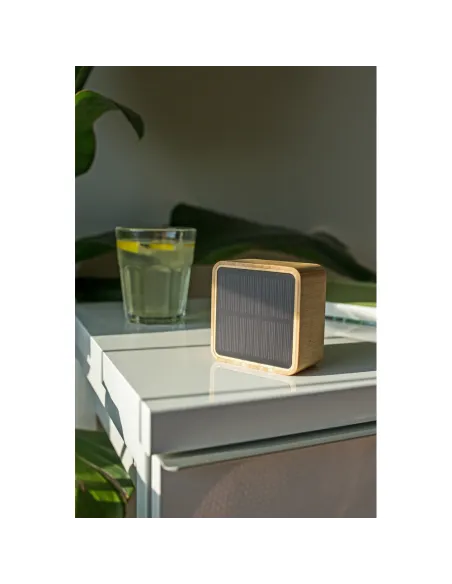 Bambusowy głośnik bezprzewodowy 3W B'RIGHT, panel słoneczny | Androwe-V2240