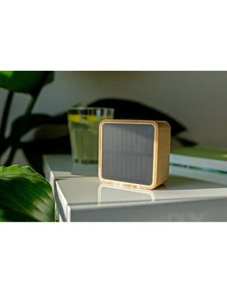 Bambusowy głośnik bezprzewodowy 3W B'RIGHT, panel słoneczny | Androwe-V2240