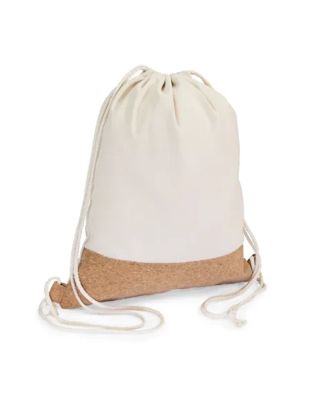 Bawełniany worek ze sznurkiem z korkowym elementem | Rontay-V2246