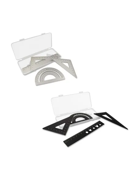 Zestaw szkolny, linijki, 2 ekierki i kątomierz | Kaulana-VA054