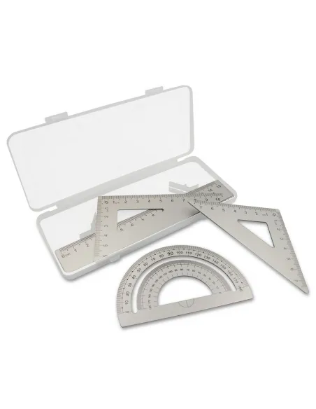 Zestaw szkolny, linijki, 2 ekierki i kątomierz | Kaulana-VA054