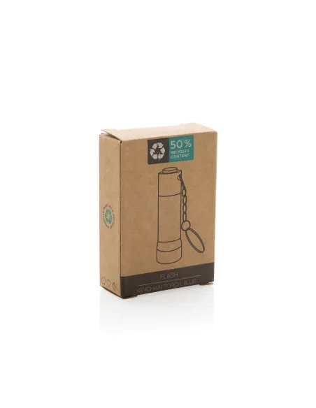 Brelok do kluczy z aluminium z recyklingu, latarka Flash-P514.04