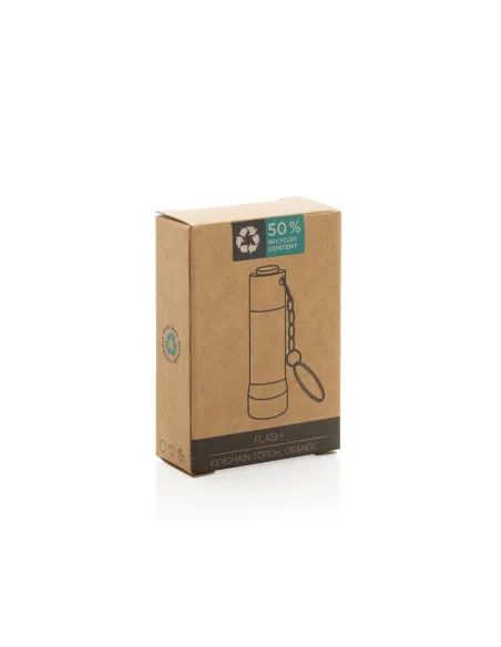 Brelok do kluczy z aluminium z recyklingu, latarka Flash-P514.04