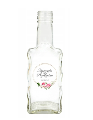 BUTELECZKA WESELNA Z NADRUKIEM UV 200ML