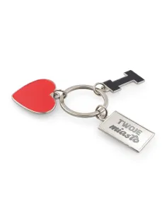 Brelok do kluczy "I love ..." z metalową plakietką | Lydus-VA093