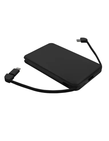Power bank 5000 mAh ze zintegrowanymi kablami, adapter w komplecie | Presley-V0905