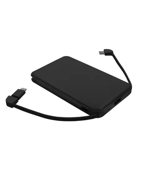 Power bank 5000 mAh ze zintegrowanymi kablami, adapter w komplecie | Presley-V0905