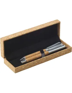 Korkowy zestaw piśmienniczy, długopis i pióro kulkowe-V1964 2