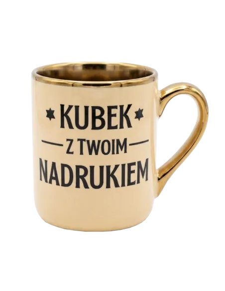 KUBEK Z TWOIM NADRUKIEM ELEGANT KREMOWY LOGO WZÓR NADRUK PREZENT
