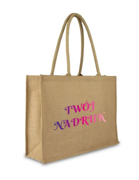 TORBA JUTOWA Z DNEM Z NADRUKIEM