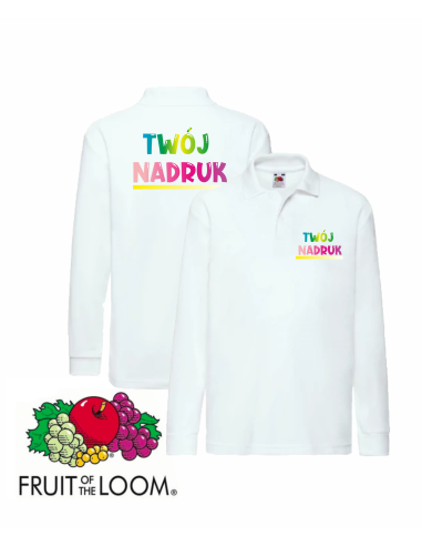 FRUIT OF THE LOOM KOSZULKA POLO Z DŁUGIM RĘKAWEM