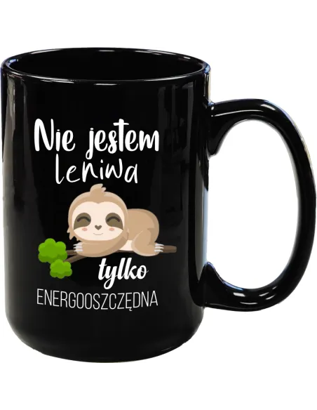 KUBEK CZARNY Z WŁASNYM NADRUKIEM