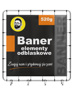 BANER REKLAMOWY Z WYBRANYMI ELEMENTAMI ODBLASKOWYMI (WYBRANE ELEMENTY ŚWIECĄ W NOCY)