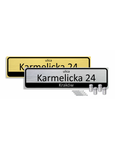 TABLICZKA ADRESOWA DIBOND DRAPANE ALUMINIUM 60x15 CM