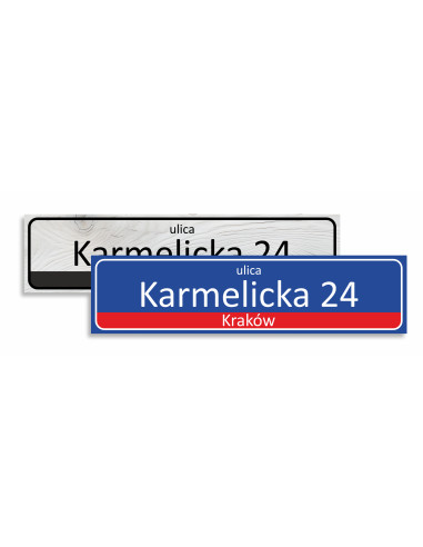 TABLICZKA ADRESOWA PCV Z NR DOMU DRUK UV 60x15 CM RÓŻNE WZORY