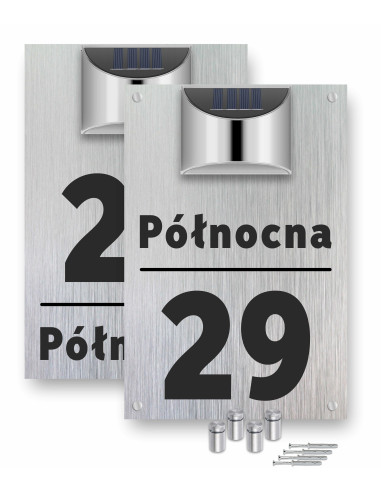 TABLICZKA ADRESOWA 30x20cm PODŚWIETLANA SOLARNIE