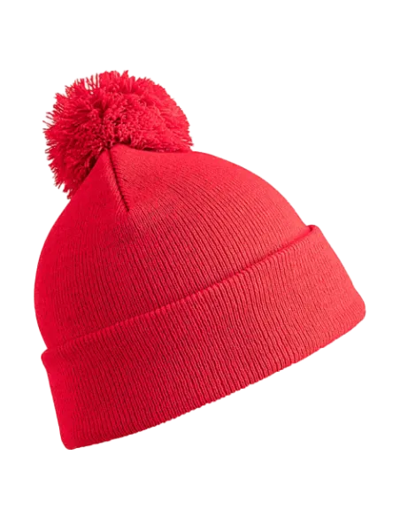 CZAPKA ZIMOWA Z NADRUKIEM RESULT DZIECIĘCA POM POM BEANIE RC028J