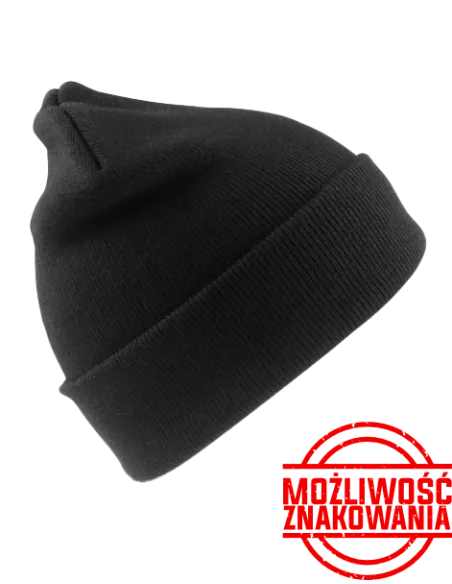CZAPKA ZIMOWA Z NADRUKIEM RECYCLED NARCIARSKA Z WEŁNY RC929X