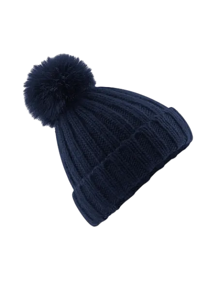 CZAPKA ZIMOWA Z NADRUKIEM BEECHFIELD Z POMPONEM CHUNKY B413