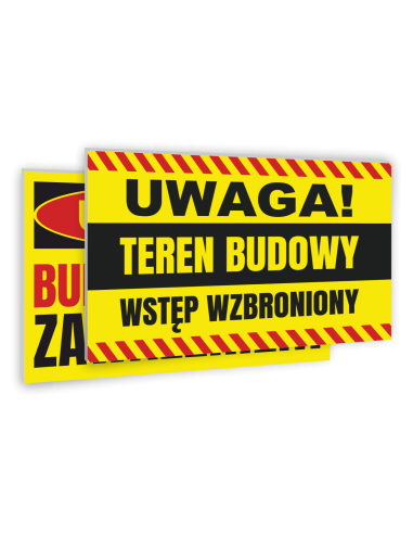 TABLICZKA OSTRZEGAWCZA BUDOWLANA WZORY