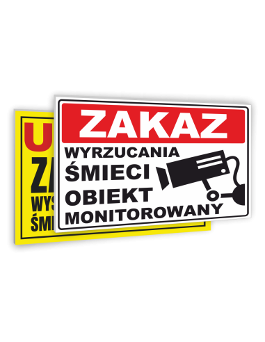 TABLICZKA ZAKAZUJĄCA ŚMIECENIA WZORY