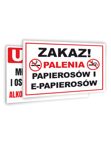 TABLICZKA ZAKAZUJĄCA ALKOHOL I PALENIE WZORY