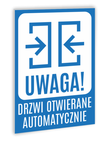 TABLICZKA INFORMACYJNA DRZWI OTWIERANE AUTOMATYCZNIE