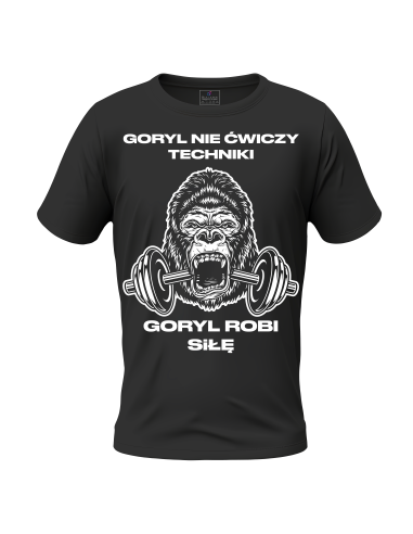 KOSZULKA NA SIŁOWNIĘ MĘSKA ŚMIESZNA Z NADRUKIEM GORYL NIE ĆWICZY