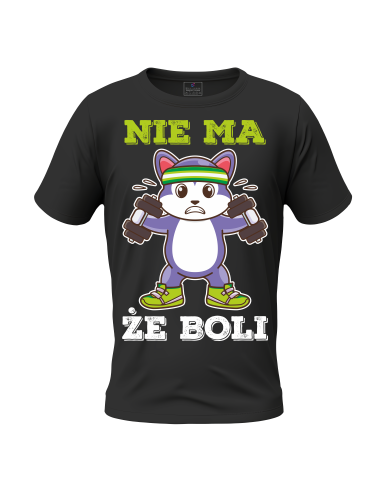 KOSZULKA MĘSKA NA SIŁOWNIĘ Z NADRUKIEM SIŁOWNIA ŚMIESZNE NIE MA ŻE BOLI