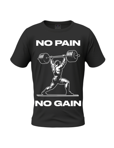 KOSZULKA MĘSKA NA SIŁOWNIĘ Z NADRUKIEM SIŁOWNIA NO PAIN NO GAIN