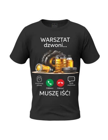KOSZULKA MĘSKA DLA MECHANIKA WARSZTAT PREZENT WARSZTAT DZWONI