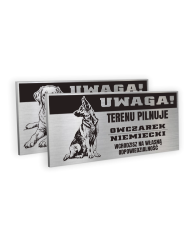 TABLICZKA UWAGA PIES RASA DIBOND 10X20CM WZORY