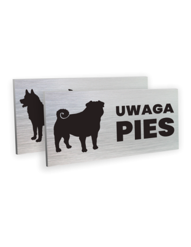TABLICZKA UWAGA PIES RÓŻNE RASY DIBOND 10X20CM WZORY