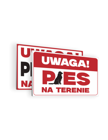 TABLICZKA UWAGA PIES NA TERENIE PCV 20X30 CM WZORY