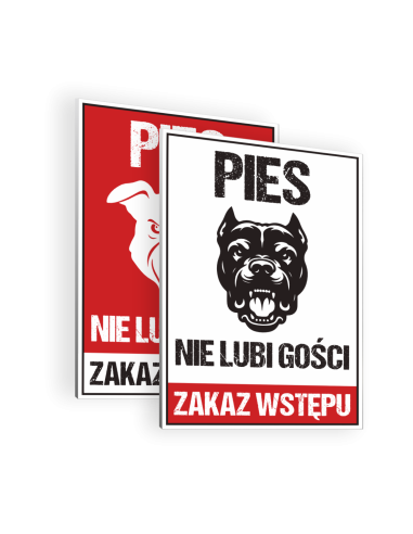 TABLICZKA UWAGA PIES NIE LUBI GOŚCI PCV 20X30 CM WZORY