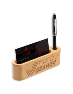 WIZYTOWNIK DREWNIANY ZE STOJAKIEM NA DŁUGOPIS