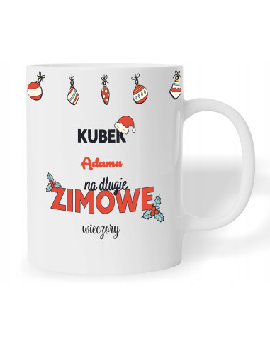 KUBEK ŚWIĄTECZNY Z NADRUKIEM PREZENT Z PUDEŁKIEM