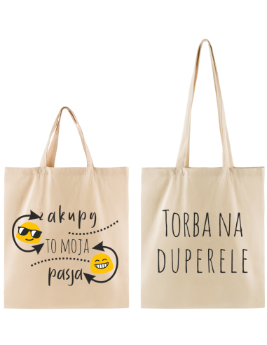 TORBA BAWEŁNIANA ECRU Z NADRUKIEM 220G